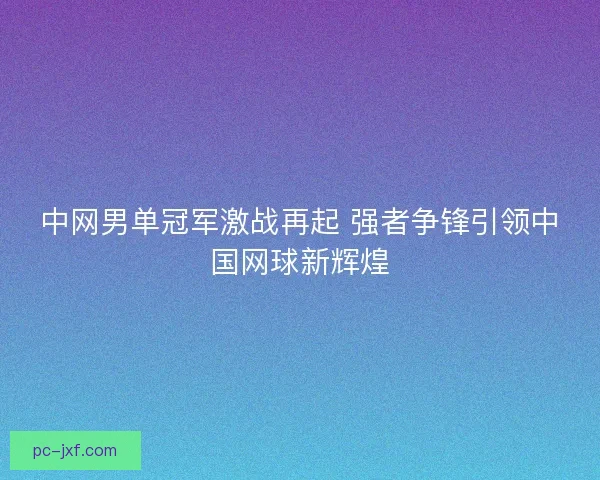 中网男单冠军激战再起 强者争锋引领中国网球新辉煌